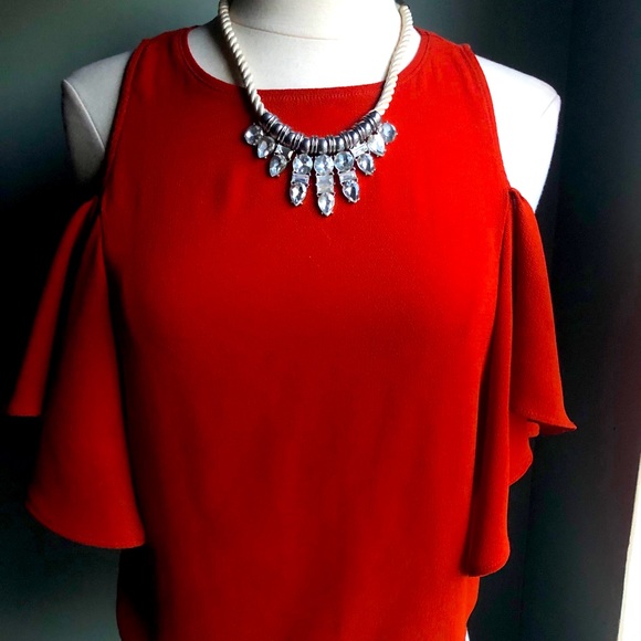 Off-the Shoulder Ruffle-Sleeved Top - Picture 1 of 4